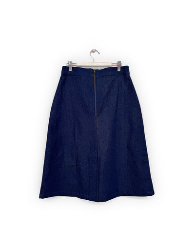 Gallery Pocket Skirt in Blue Denim