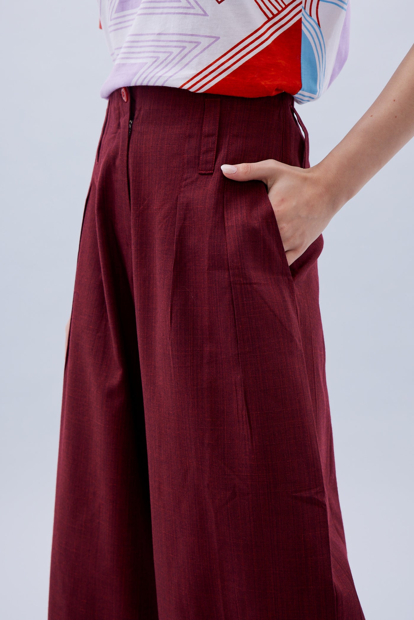 Soft Wide Pant in Berry