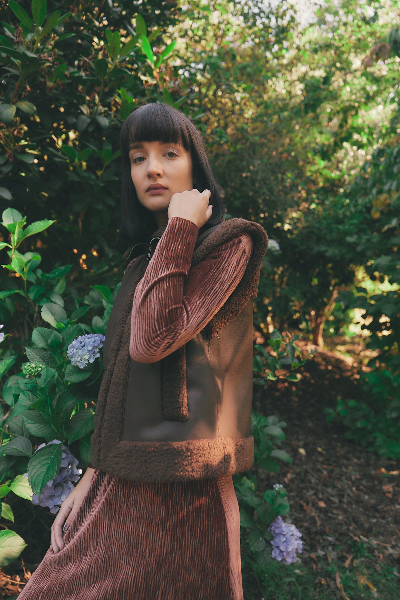 Shearling Vest in Faux Leather