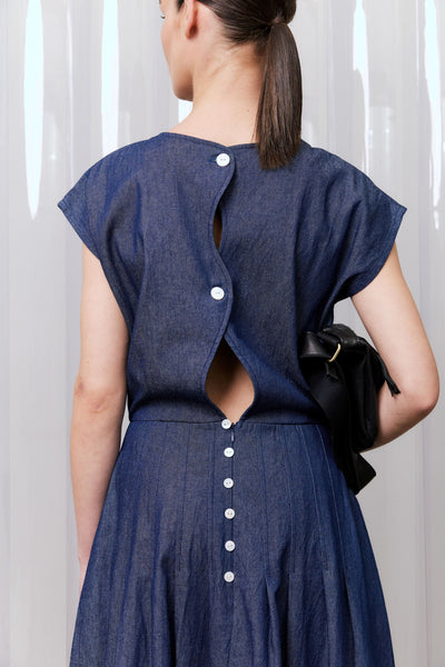 Buttoned Picnic Dress, Denim | PRE-ORDER