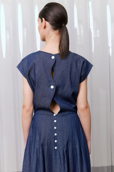 Buttoned Picnic Dress, Denim | PRE-ORDER