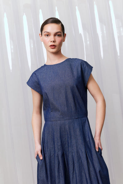 Buttoned Picnic Dress, Denim | PRE-ORDER