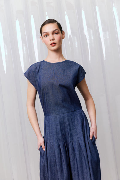 Buttoned Picnic Dress, Denim | PRE-ORDER