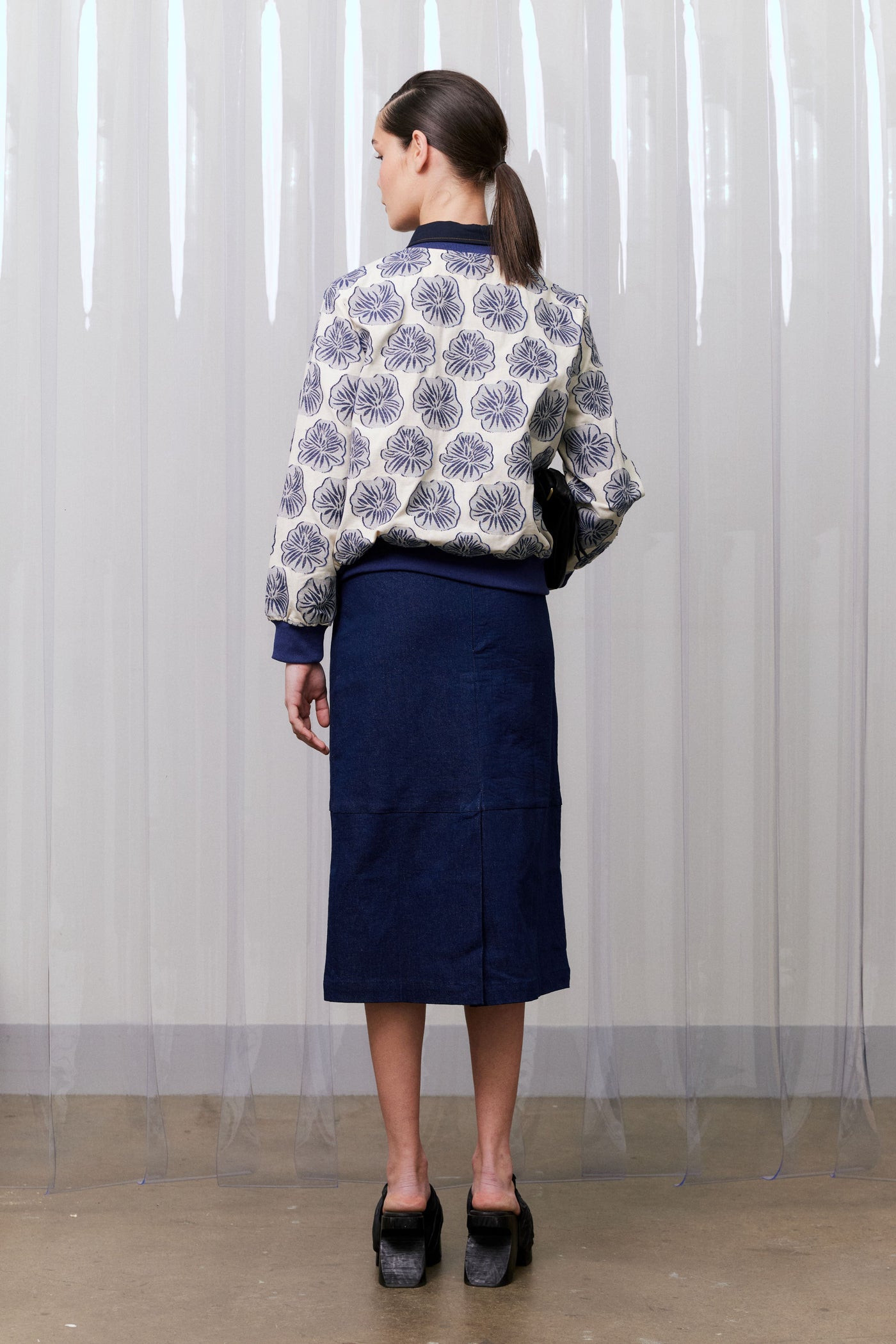 Column Skirt, Denim