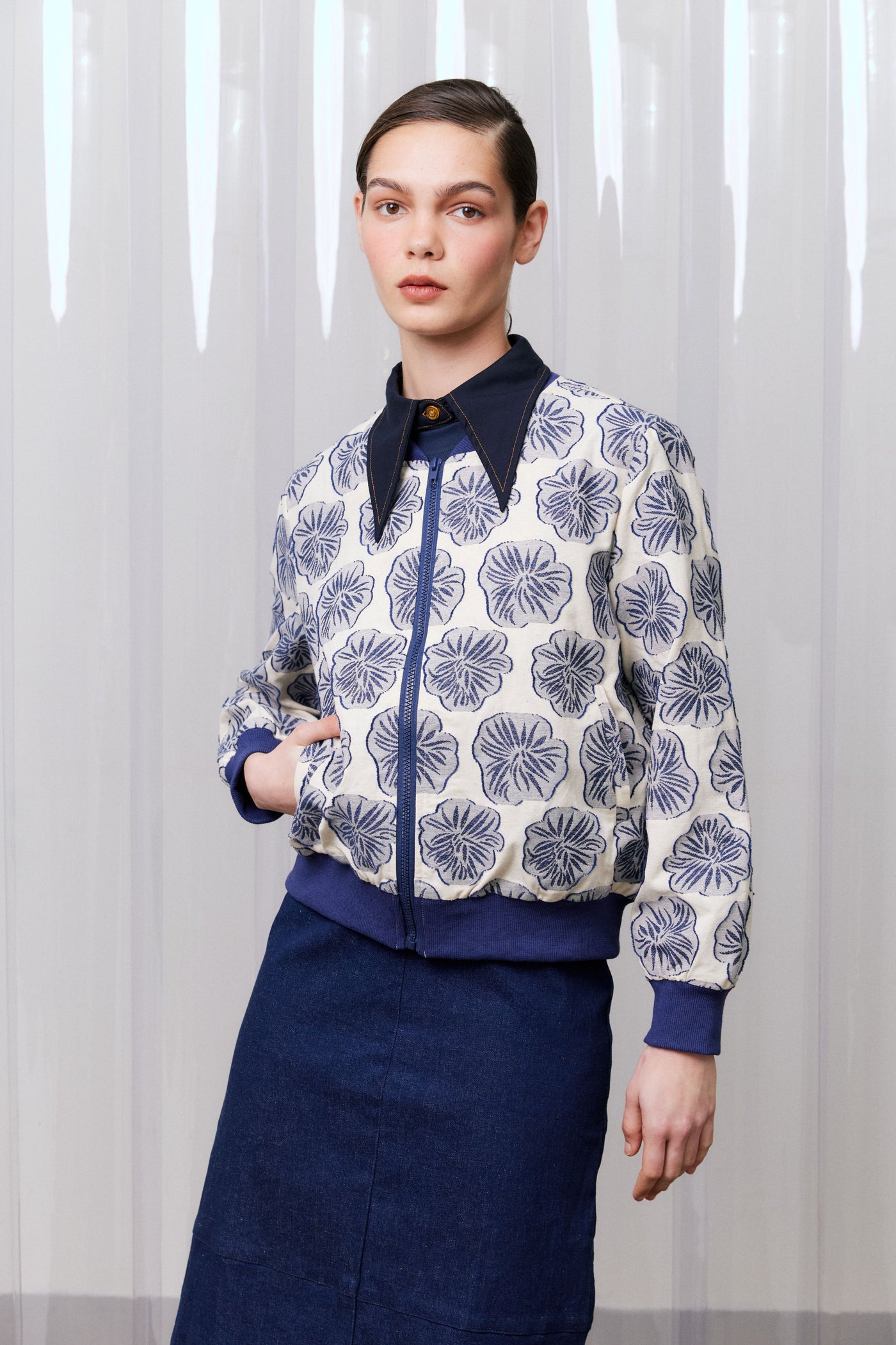 Jacquard Bomber Jacket