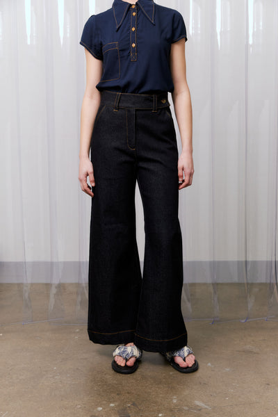 Rib Cage Manhattan, Black Denim Contrast Stitch