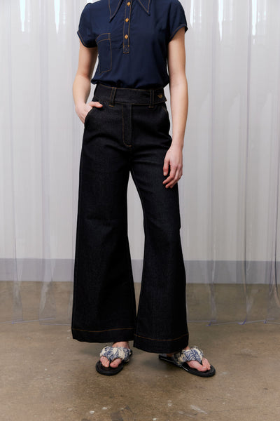 Rib Cage Manhattan, Black Denim Contrast Stitch