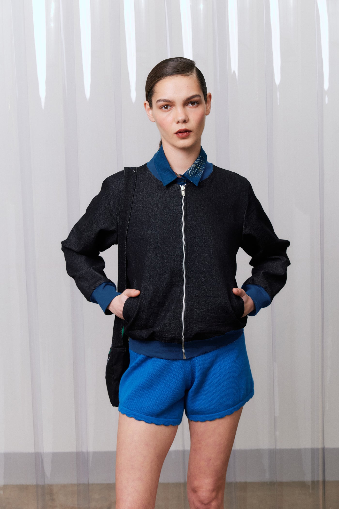 Reversible Bomber Jacket, Petrol Wren