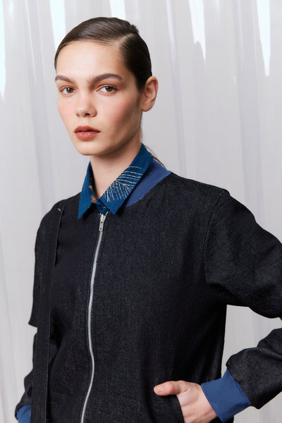 Reversible Bomber Jacket, Petrol Wren