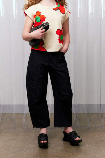 Applique Pant, Denim Black