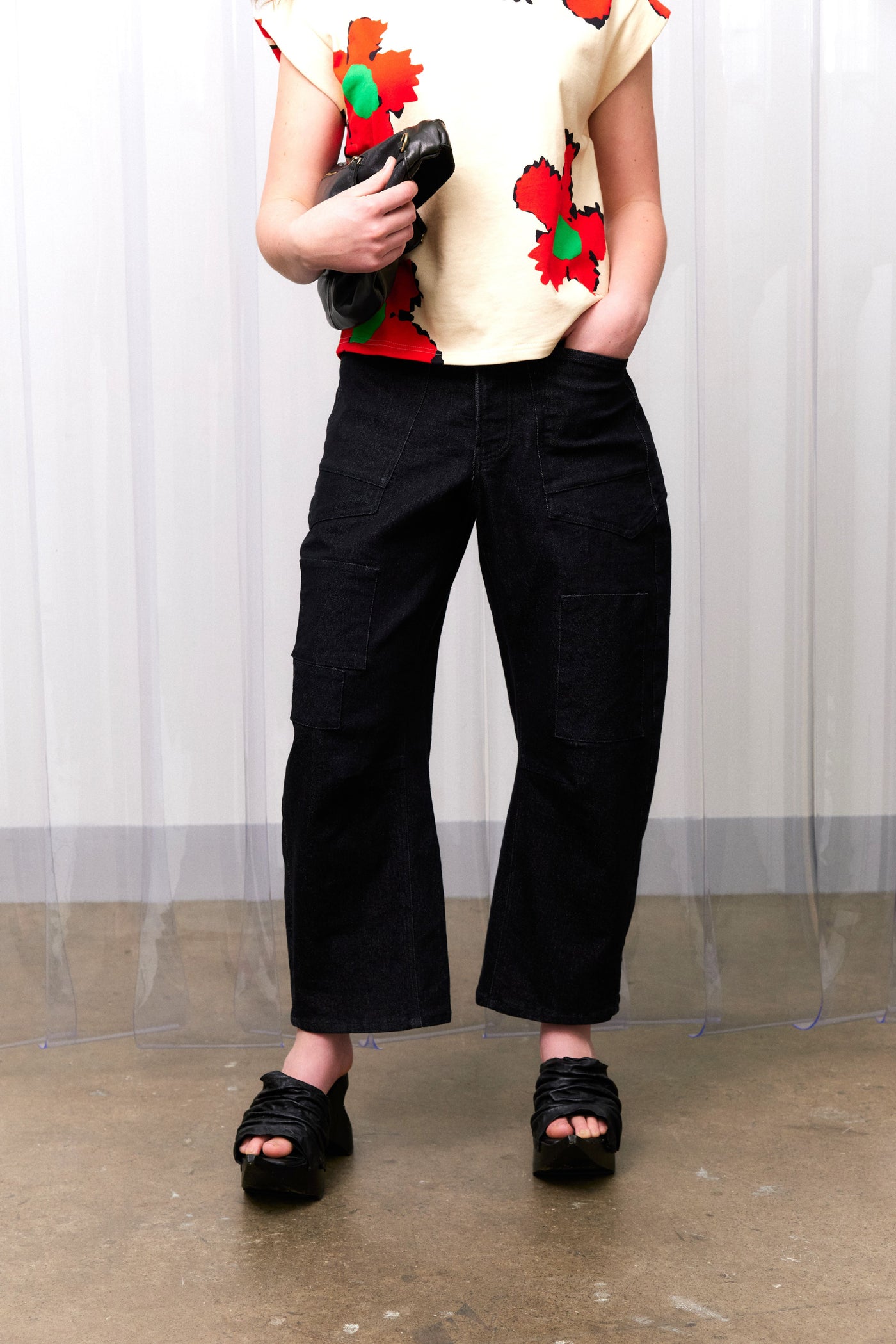 Applique Pant, Denim Black