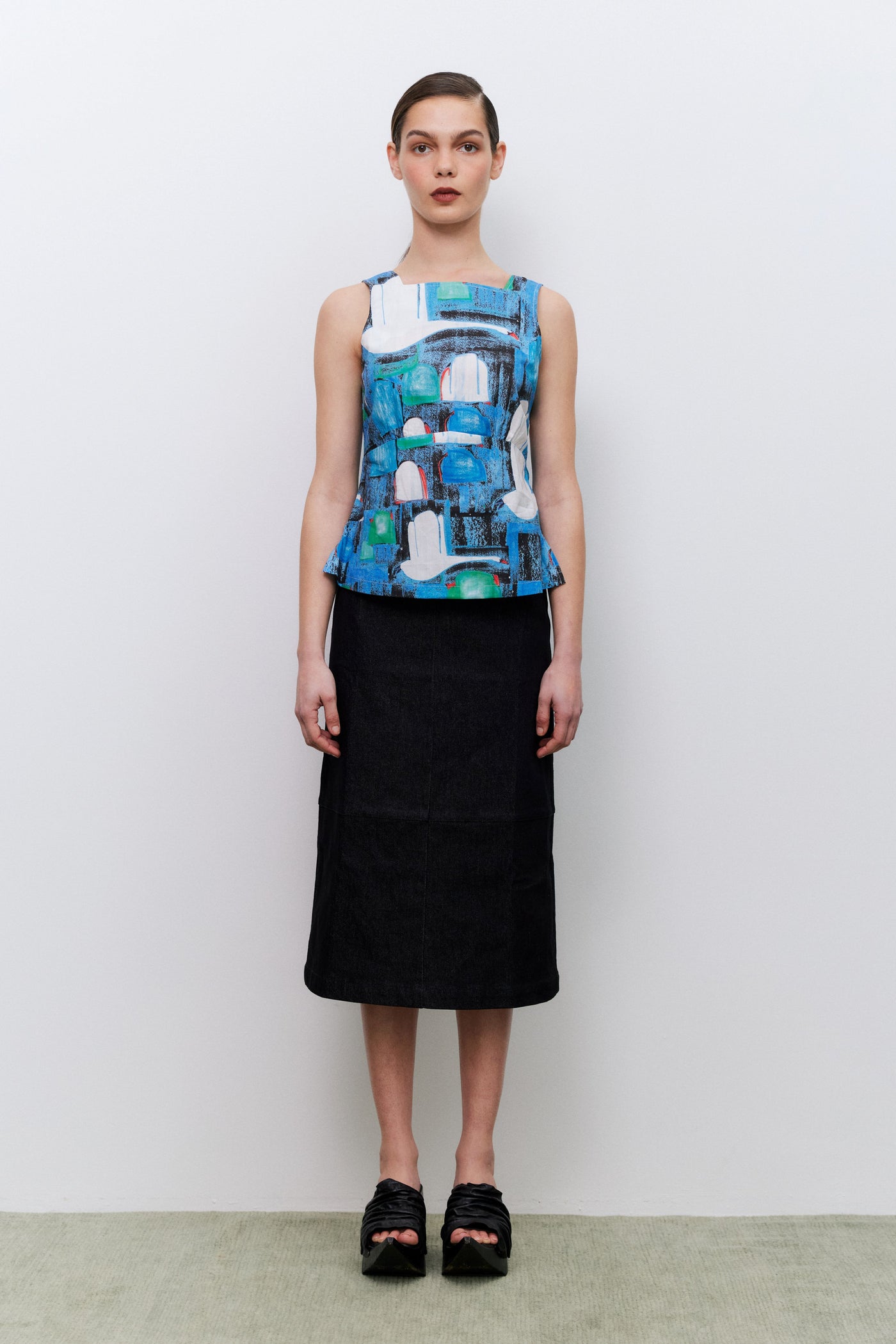 Column Skirt, Denim