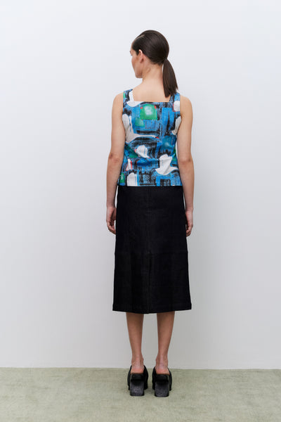 Column Skirt, Denim