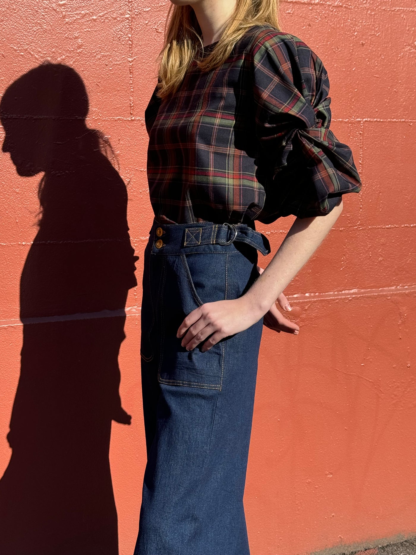 Side Tab Pant in Blue Denim