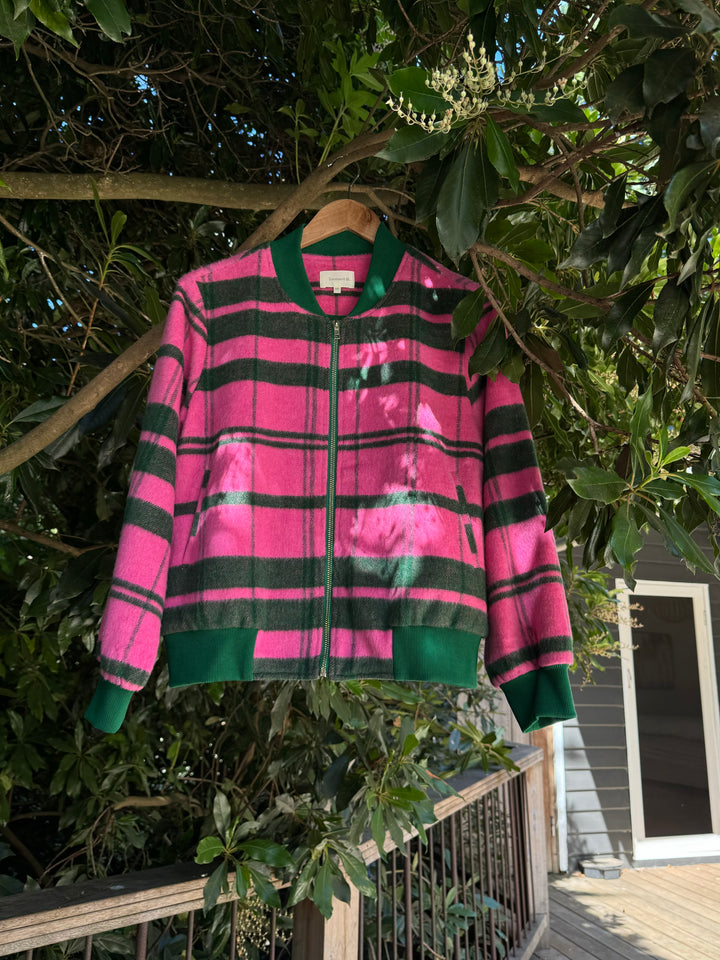 Pink and green bomber jacket best sale