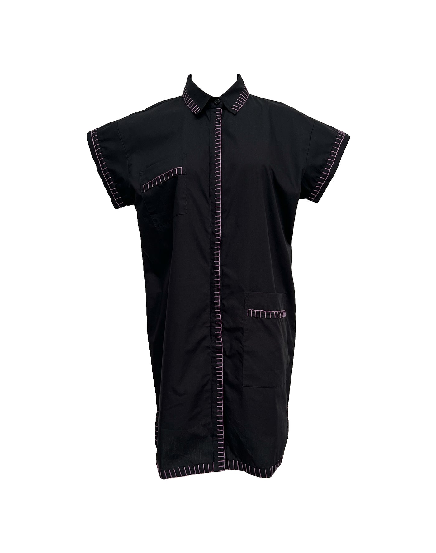 Crafternoon Shirt Dress, Black/Lilac