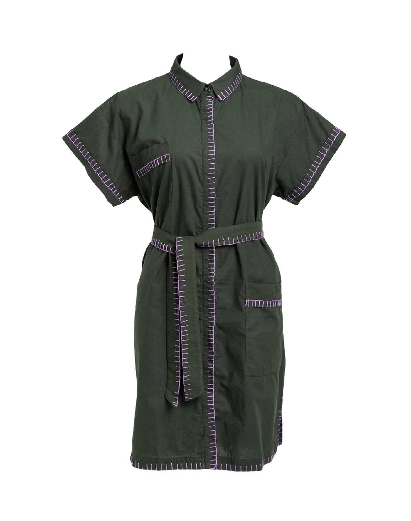 Crafternoon Shirt Dress, Black/Lilac