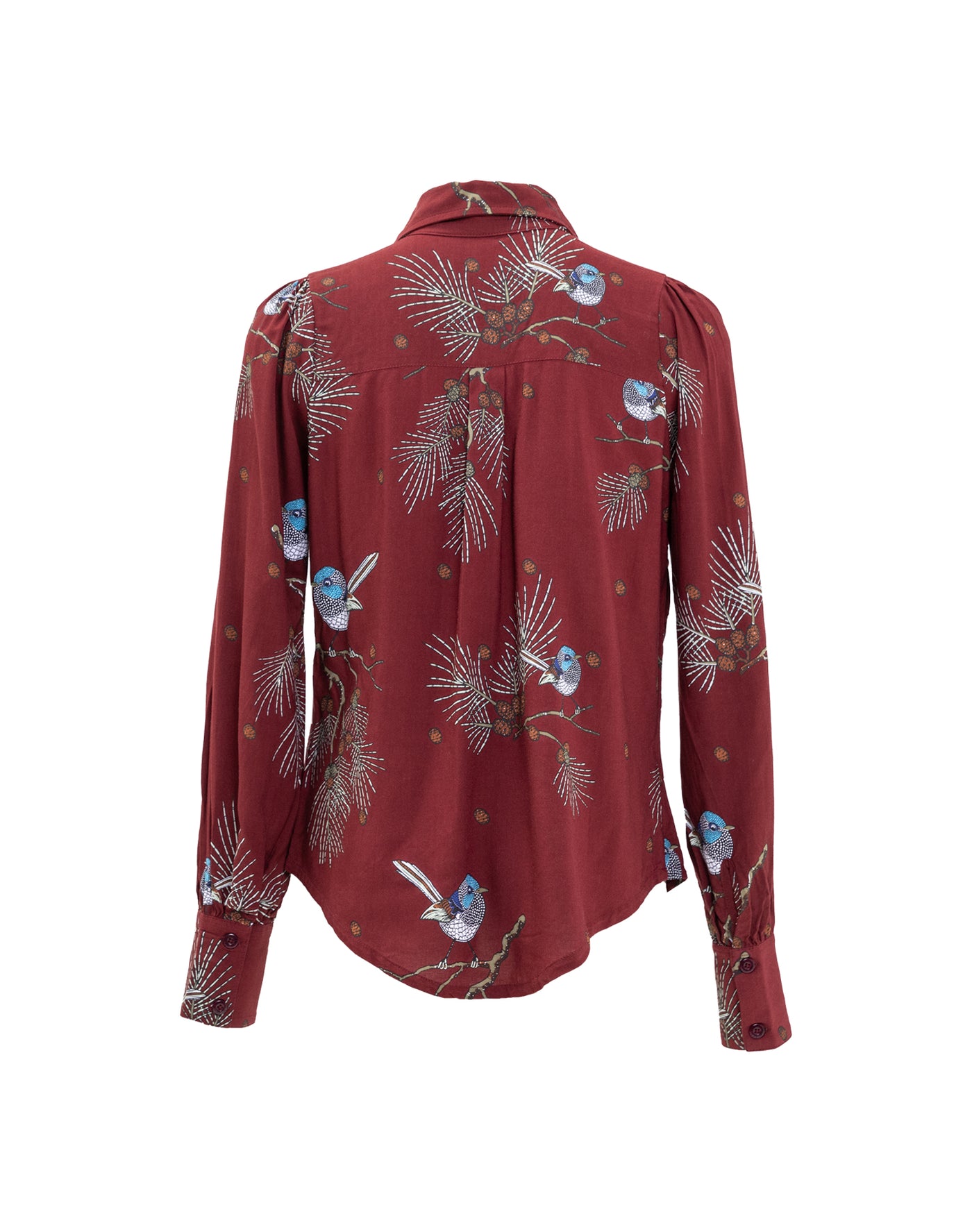 Fairy Wren Shirt, Burgundy