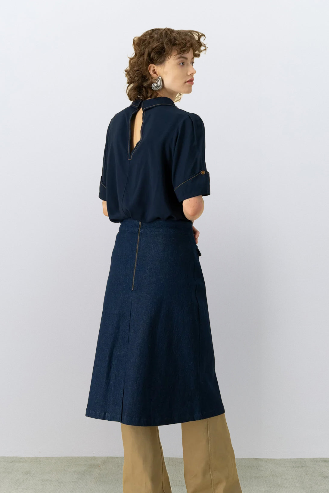 Gallery Pocket Skirt Blue Denim