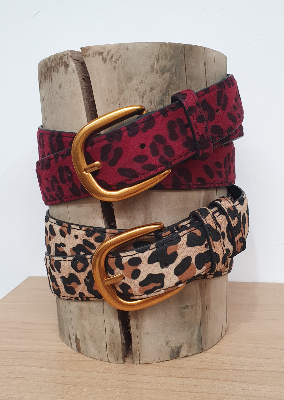 mens leopard print belt