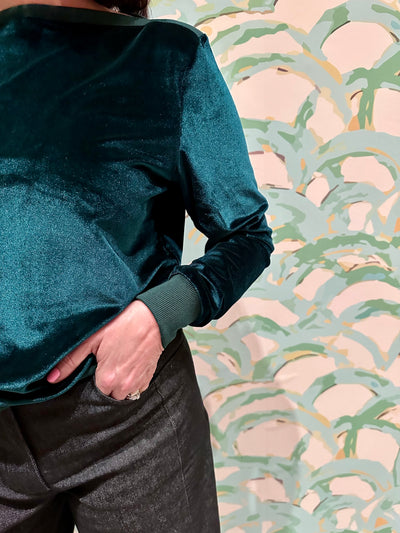 Velvet Boat Neck Jumper