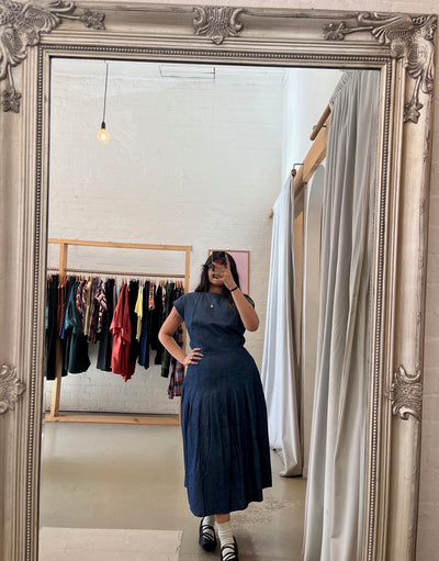 Buttoned Picnic Dress, Denim
