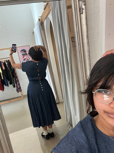 Buttoned Picnic Dress, Denim