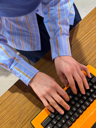 Eddie Shirt, Blue/Orange Stripe