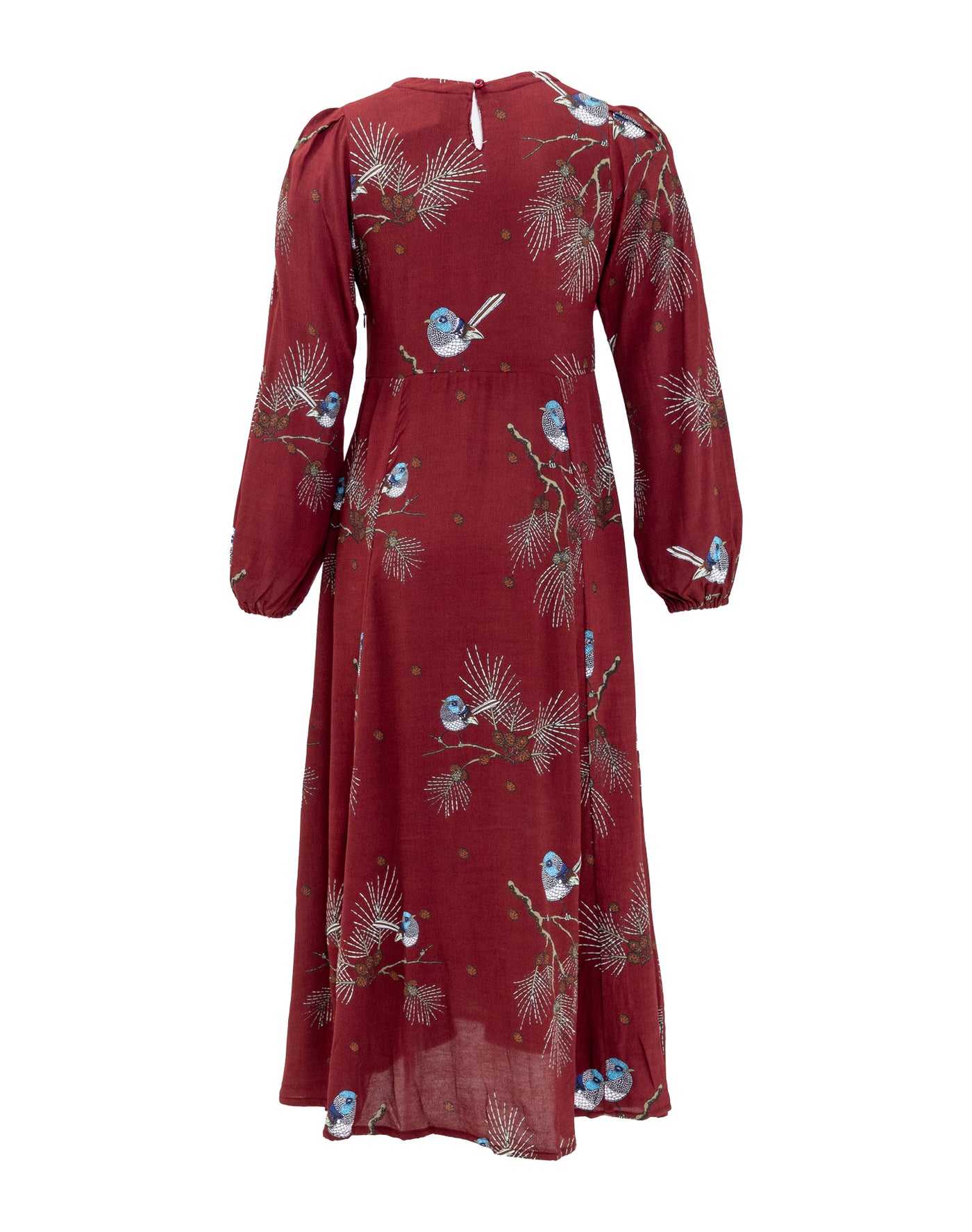 Janis Dress, Burgundy Wren