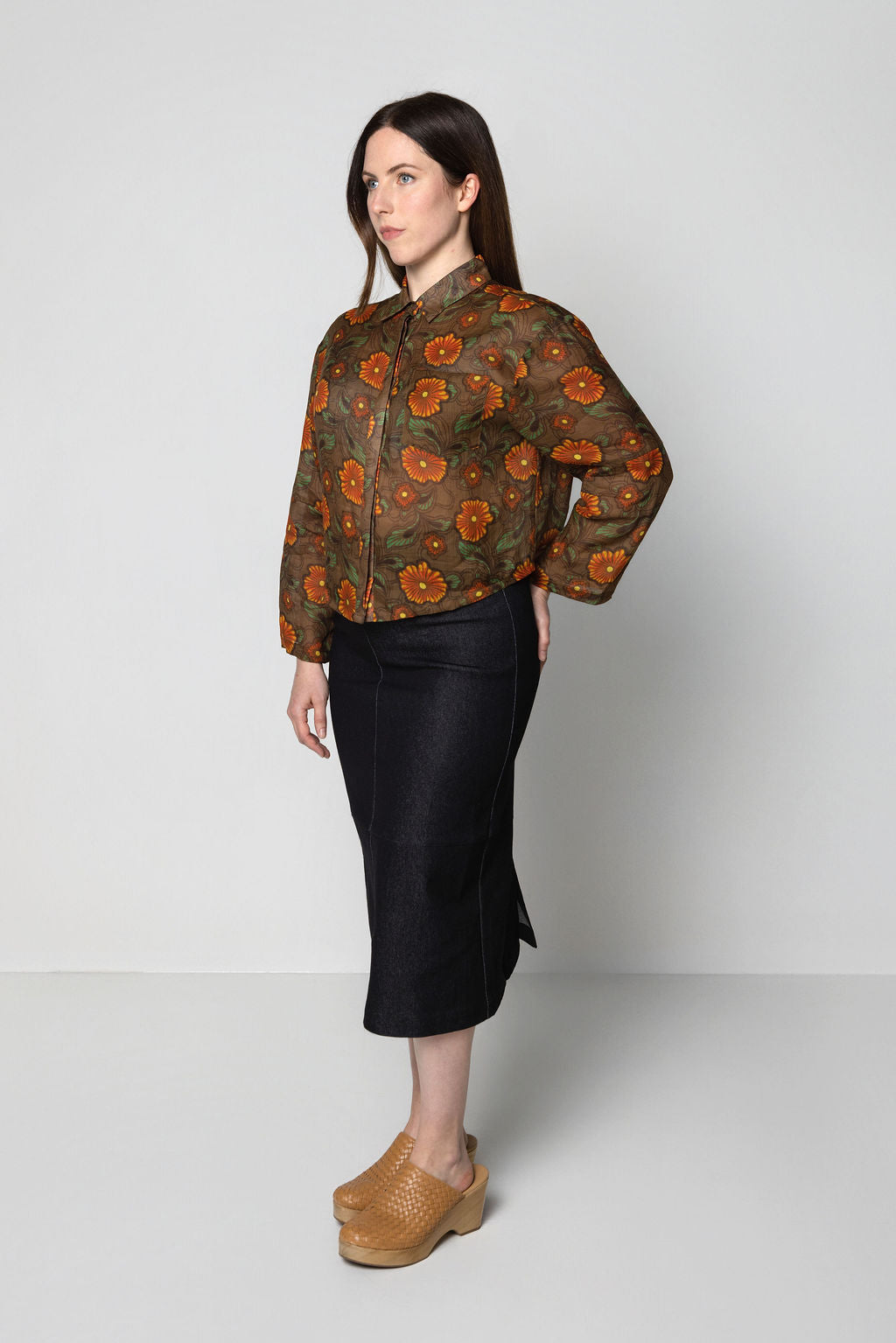 Column Skirt, Denim