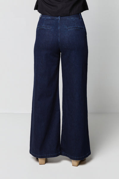 Indigo Rib Cage Manhattan Pant, Denim