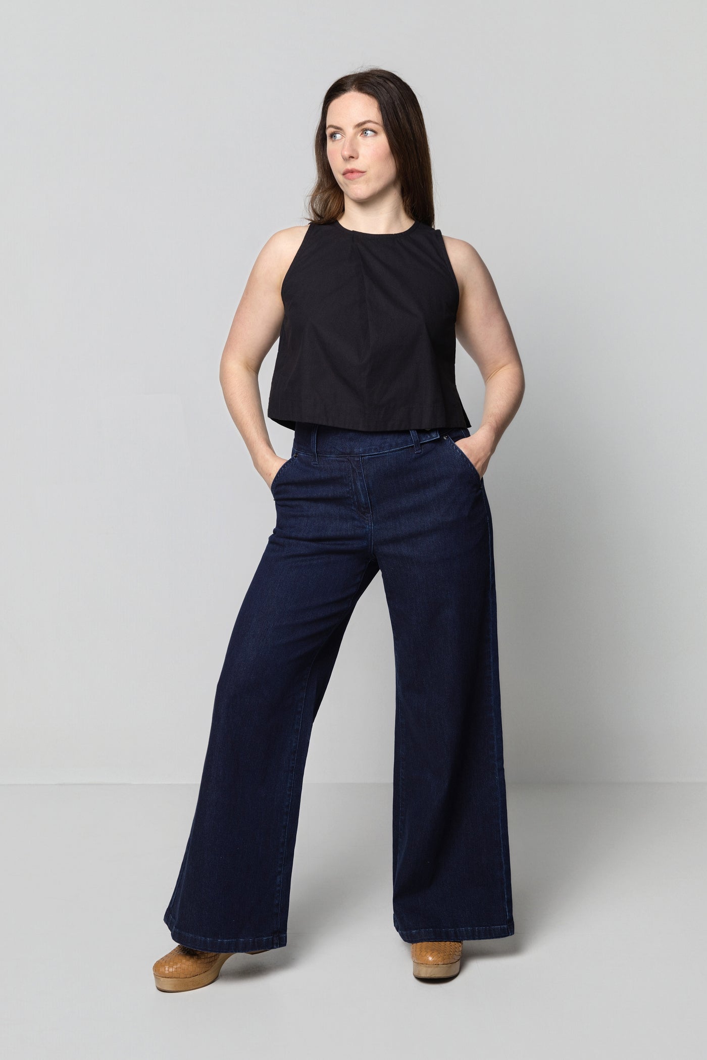 Indigo Rib Cage Manhattan Pant, Denim