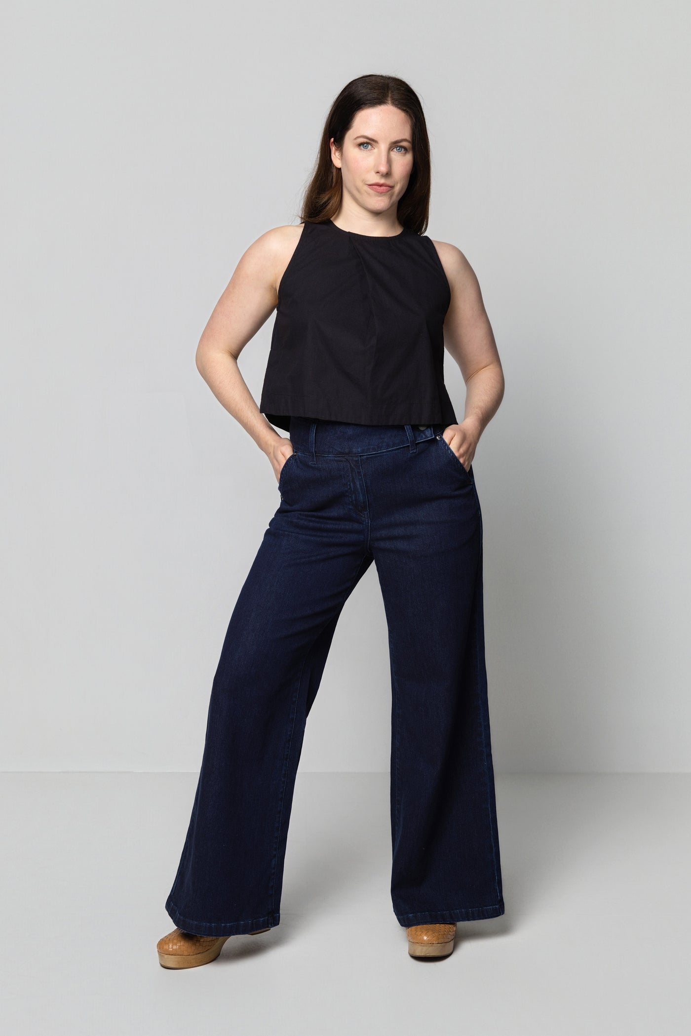 Indigo Rib Cage Manhattan Pant, Denim