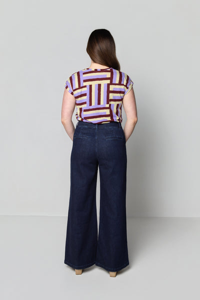 Indigo Rib Cage Manhattan Pant, Denim