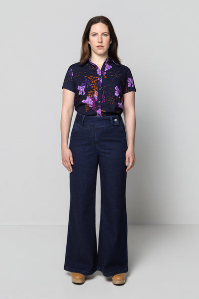 Indigo Rib Cage Manhattan Pant, Denim