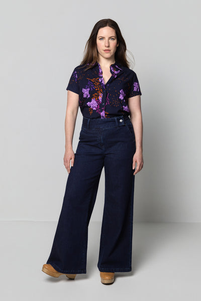 Indigo Rib Cage Manhattan Pant, Denim