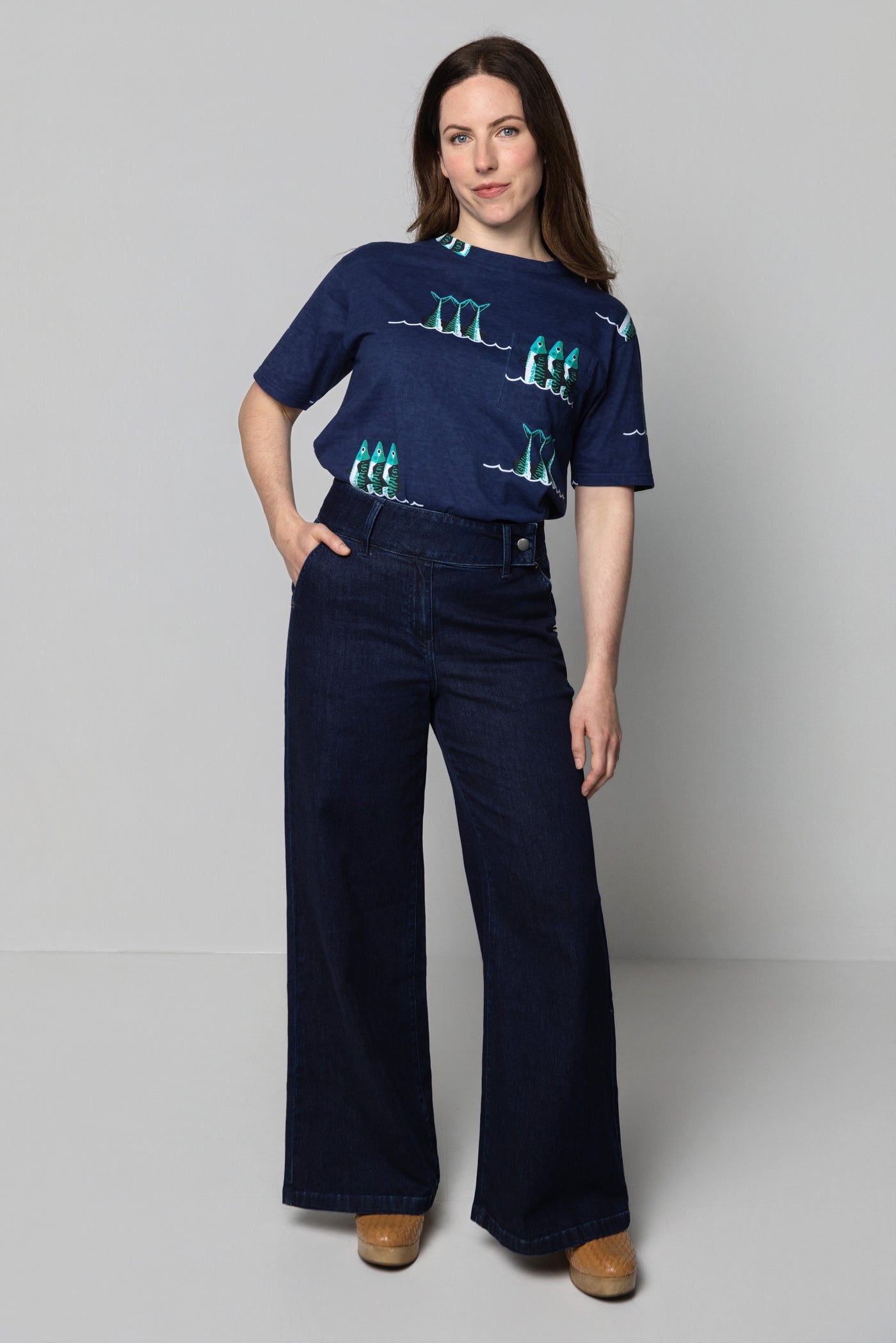 Indigo Rib Cage Manhattan Pant, Denim