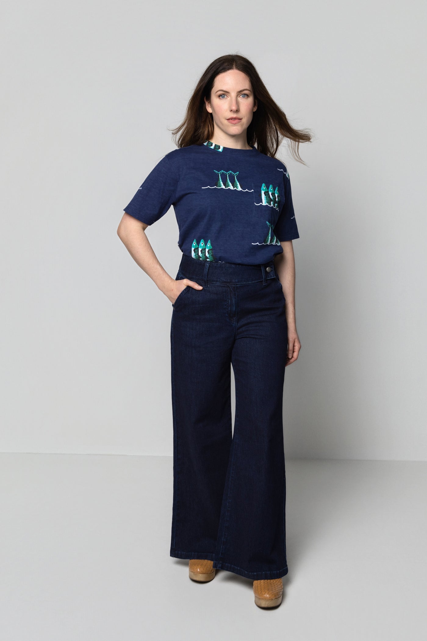 Indigo Rib Cage Manhattan Pant, Denim
