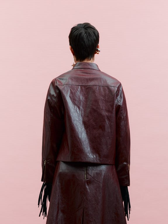 90s Vegan Leather Biker Jacket