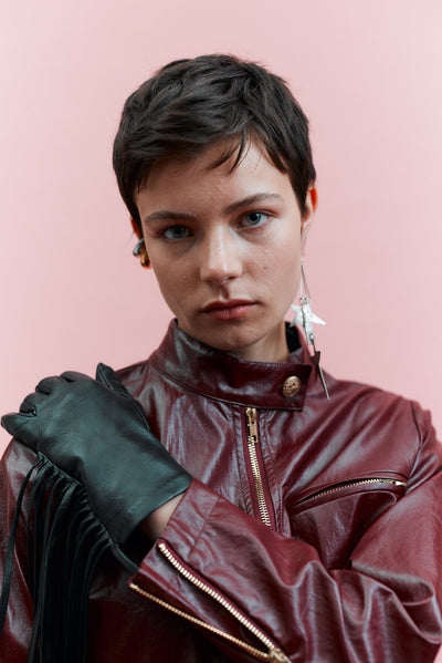 90s Vegan Leather Biker Jacket