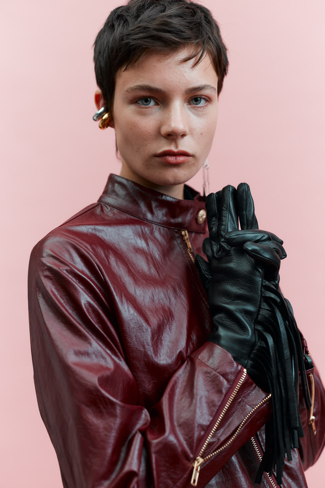 90s Vegan Leather Biker Jacket