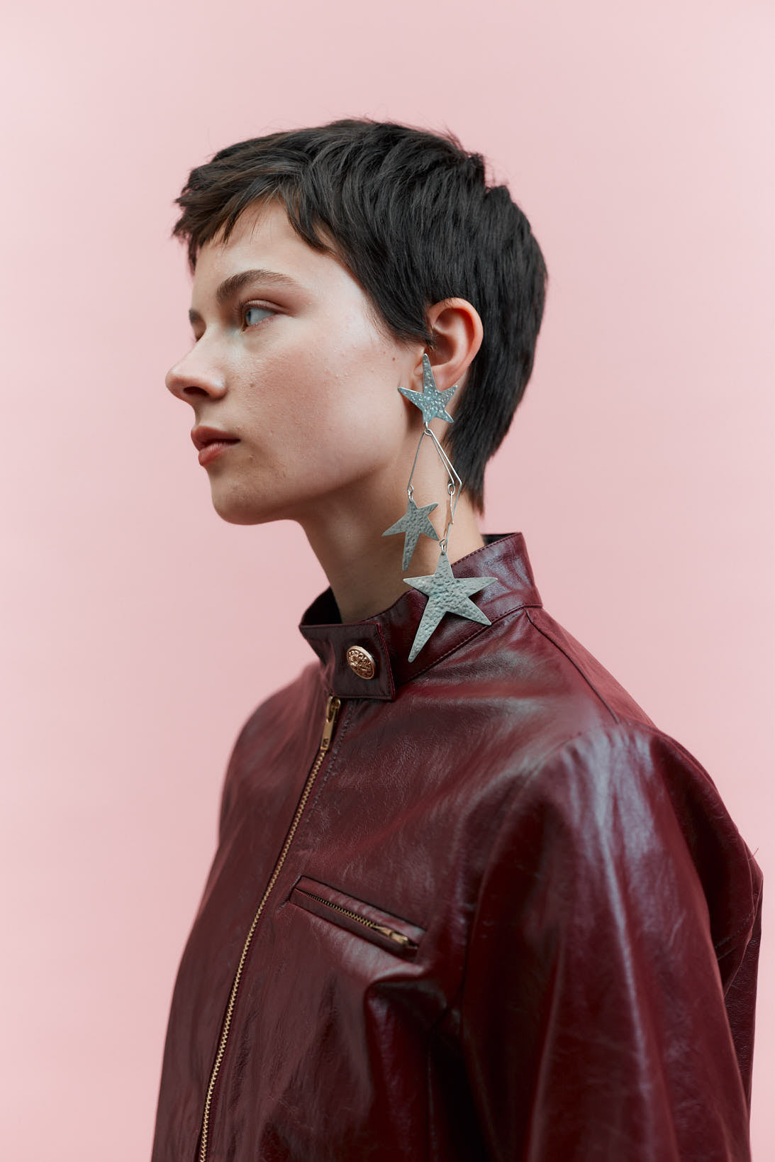 90s Vegan Leather Biker Jacket