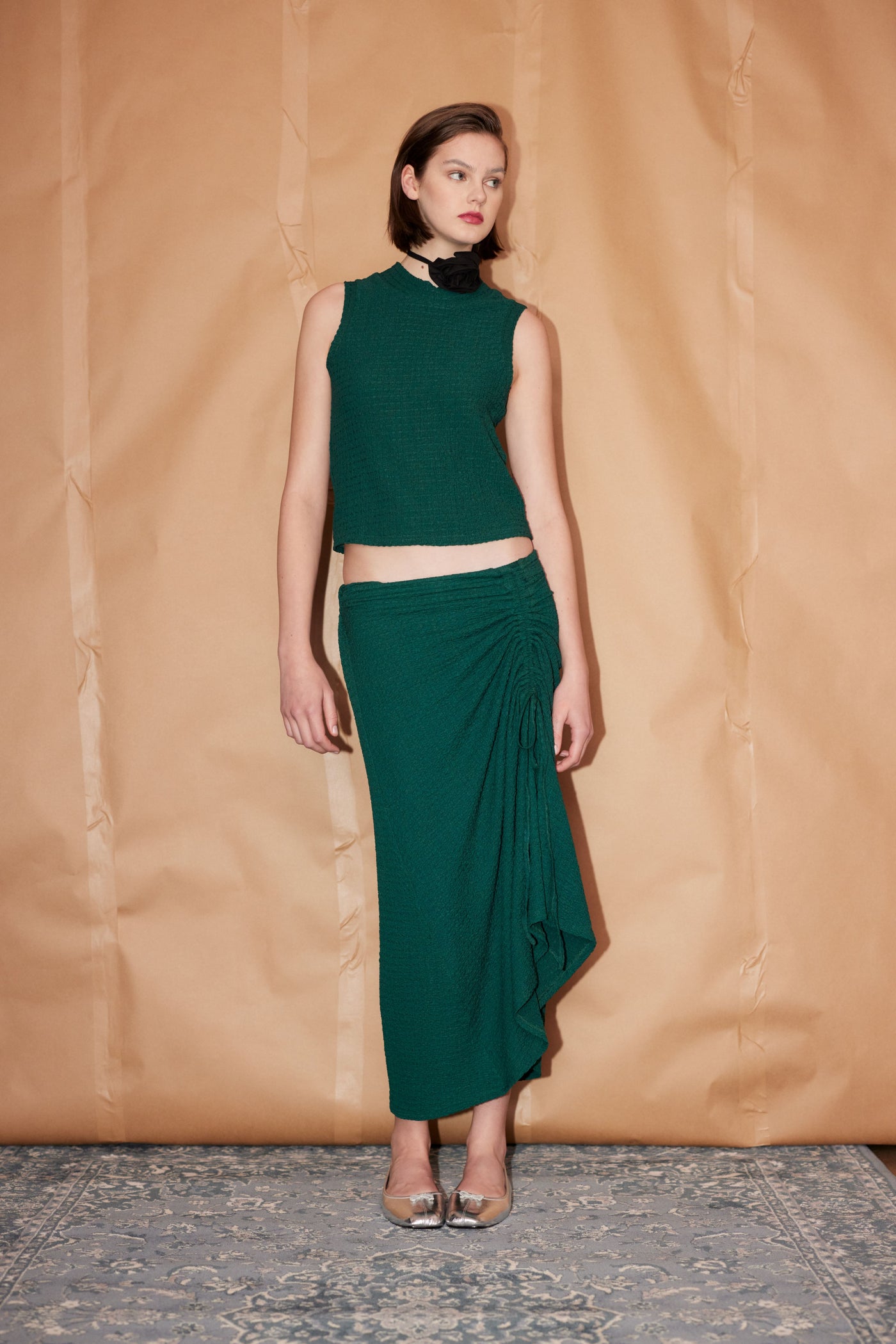 Drawstring Skirt, Green