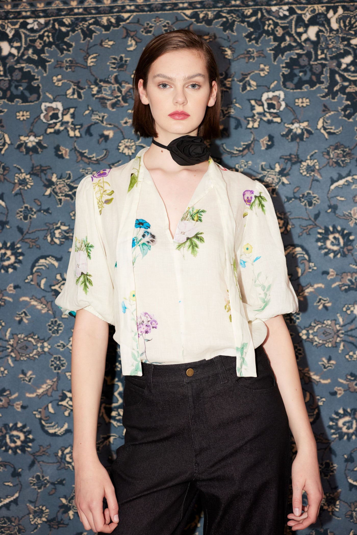 Pansy Tie Neck Top