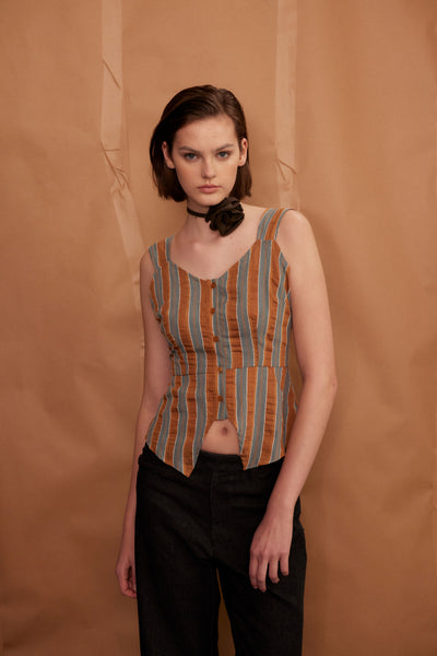 Bonham-Carter Top, Wallpaper Stripe