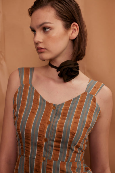 Bonham-Carter Top, Wallpaper Stripe