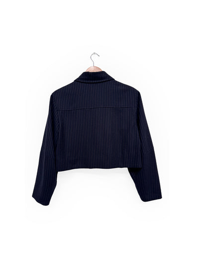 Presley Cropped Jacket, Pinstripe