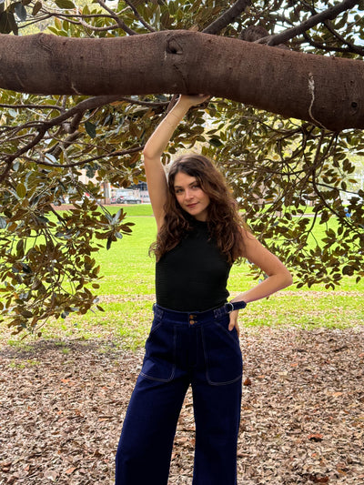 Side Tab Pant, Blue Denim