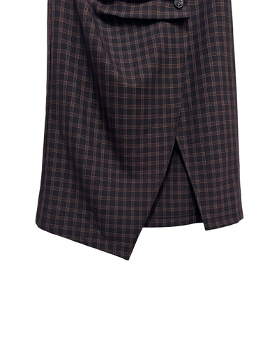 Stewart Skirt, Crepe Check