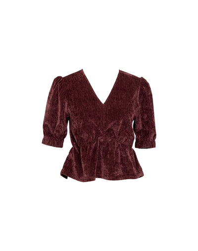 V Neck Velvet Top